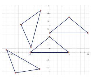 PLEASE HELP If all the triangles below are the result of one or more rigid transformations, wh