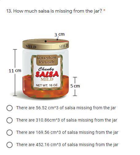 *EXTRA PTS* how much salsa is missing from the jar