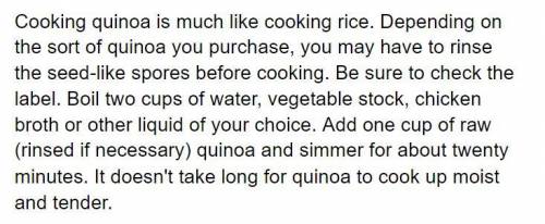 PLEASE ANSWER

The central idea of this passage is:
A. the health benefits of quinoa.
B. how t