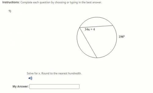 Solve for x. Round to the nearest hundredth.