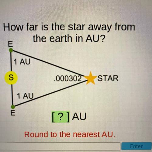 How far is the star away from the earth in AU?
