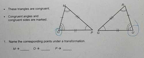 Make the corresponding points under a transformation. ​