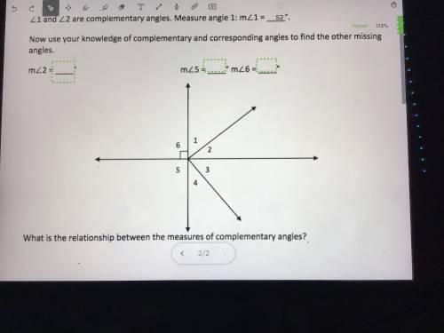 What are the missing angles? What is the relationship between the measures of complementary angles?