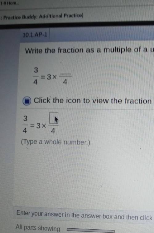 Write the fraction as a multiple of a unit fraction used tools as needed AKA type a whole number
