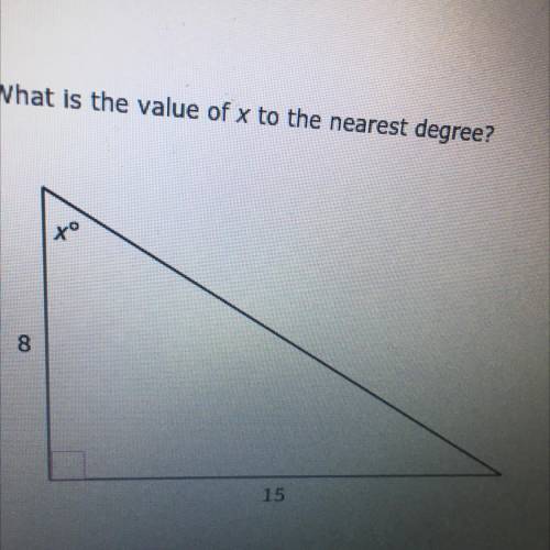 What is the value of x to the nearest degree?
8
15