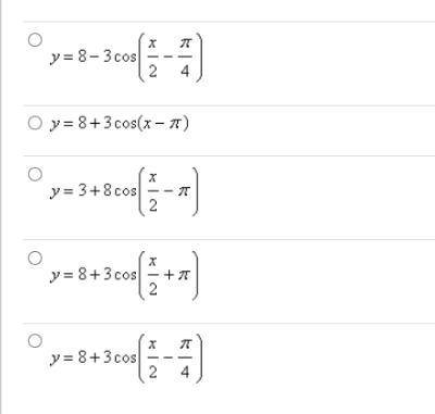 PLEASE HELP IM TAKING MY FINAL

Write the equation based off of these given characteristics.A cosi