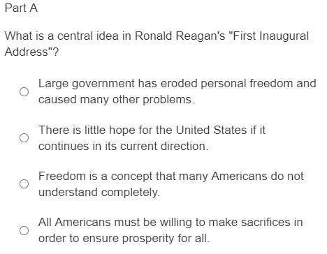 Read the address.

First Inaugural Address, January 20, 1981, by Ronald Reagan
These United States