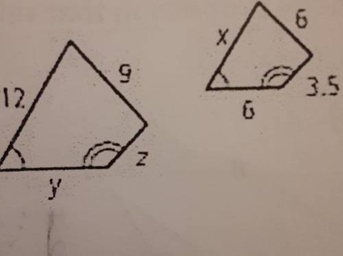 The polygons are similar. Find the value of the variables.​