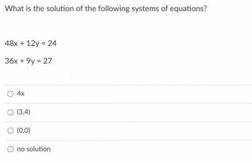 What is the solution of the following systems of equations?