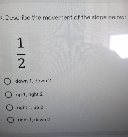 See picture describe the slope movement for 1/2​