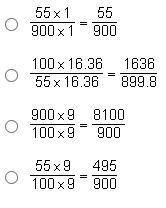 Which equation can be used to find 55 percent of 900?