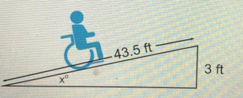 A company plans to build a wheelchair ramp with the following

dimensions: the ramp is 43.5 ft lon