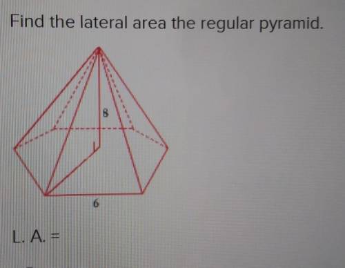 Find the lateral area the regular pyramid​