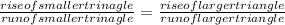 \frac{rise of smaller trinagle}{run of smaller trinagle} = \frac{rise of larger triangle}{run of larger triangle}