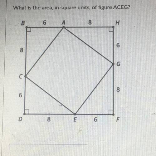 What is the area, in square units, of figure ACEG?