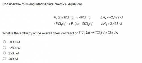 Consider the following intermediate chemical equations.