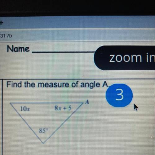 Find the measure of angle A
please help