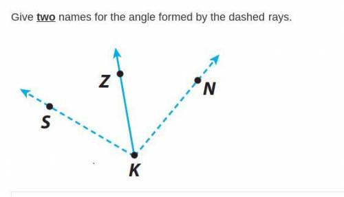 Give two names for the angles formed by the dashed rays
