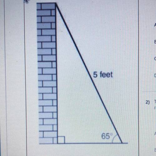 1) To the nearest tenth of a foot, what is the distance from the wall to

the base of the ladder?