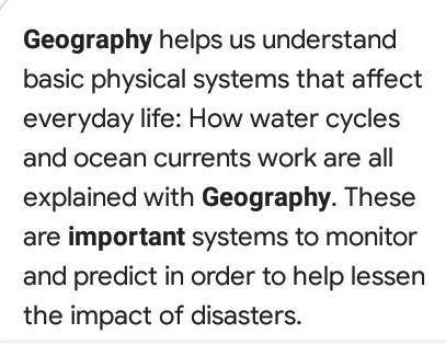 Importants of geography ​