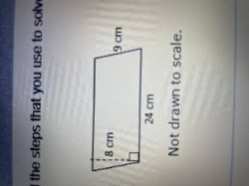Find the area of the parallelogram. 8 cm. 9 cm. 24 cm.