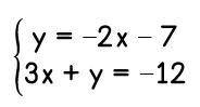 Solve the system of equations using substitution. Be sure to describe your work.