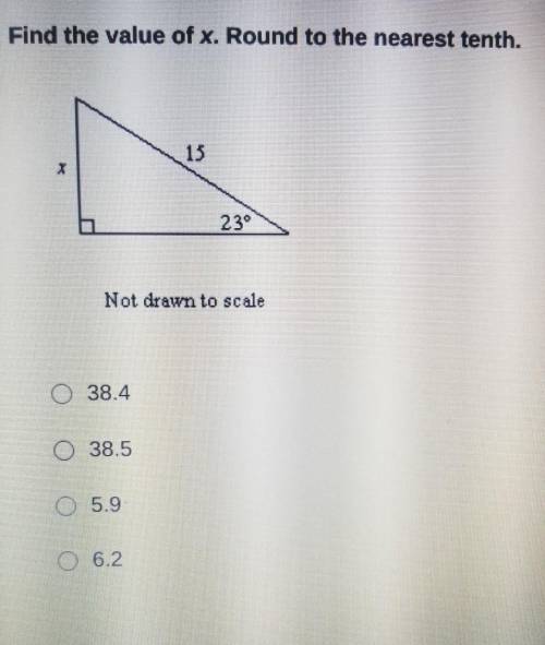 Find the value of X . Round answer to nearest tenth. ​