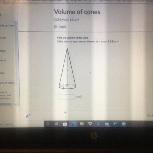 Helppp!! Find the volume of the cone