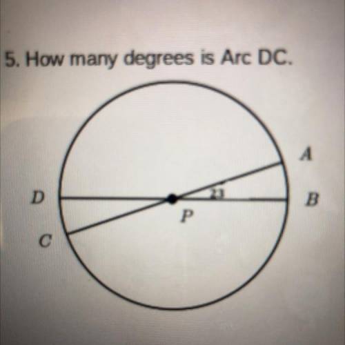 How many degrees is Arc DC