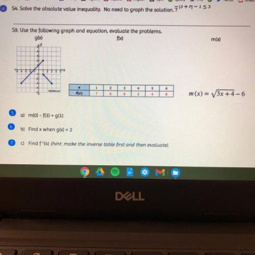 i need help with number 5, it goes with the m(x) problem on the far right but i don’t know how to s