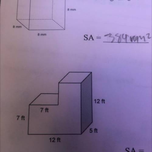What is the surface area of the figure below?