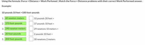 Forces and The Measurement of Work 
match the following on the picture