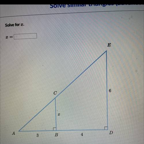 Solve for x 
similar triangles advanced
