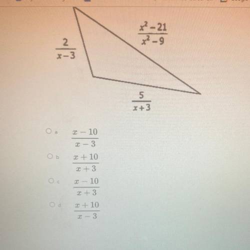 Find an expression to represent the
perimeter of the triangle below.