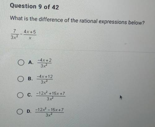 What is the difference of the rational expression in the picture ​