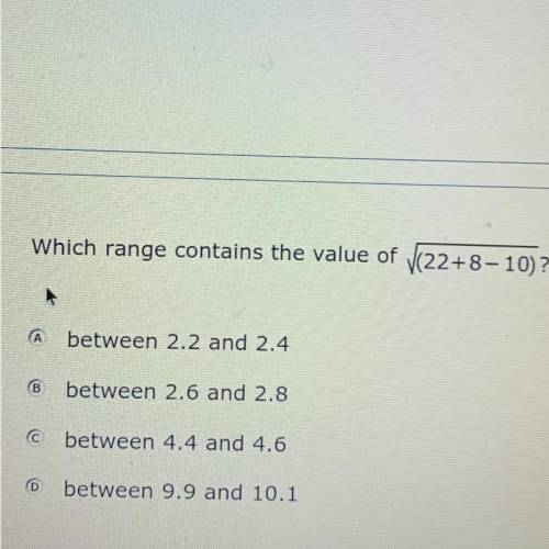 M which range contains the value of... ^