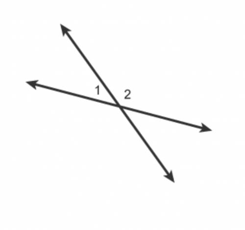 PLS HELP! NEED ASAP!

Which relationships describe angles 1 and 2?
Select EACH correct answer.
sup