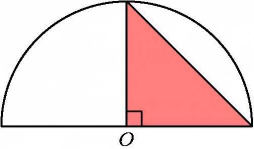 The diameter of the semicircle with center O, shown below, is 4 units. What is the area of the shad