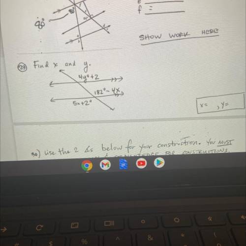 Find and x and y 
PLEASE HELP