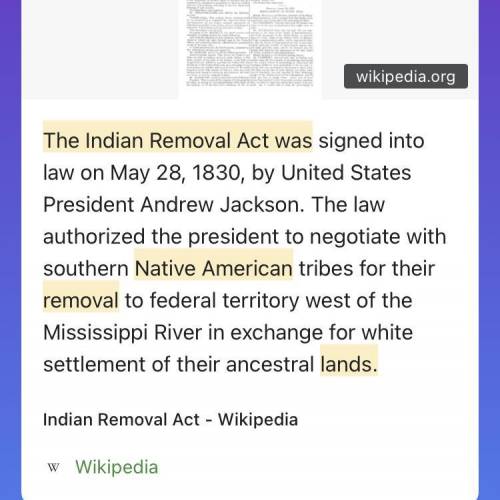 The indian removal act was passed so that native american land would become availiable fo
