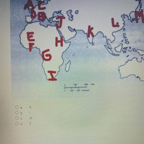 Which letter on the map represents the empire where there was a strict social hierarchy ruled by th