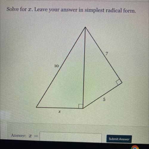 Solve for x. Need help ASAP