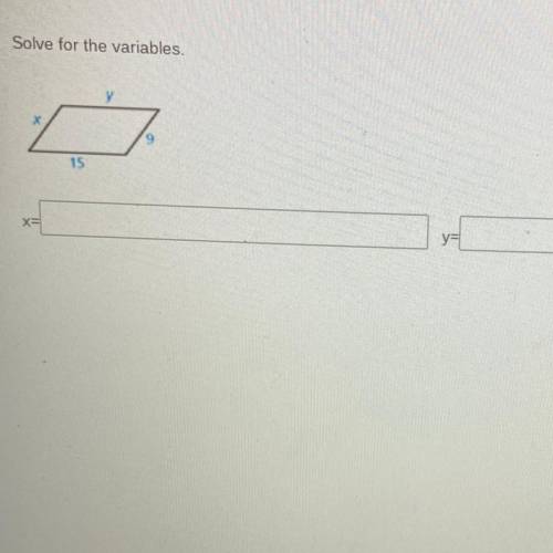 Classifying quadrilateral assessments, solve for the variables