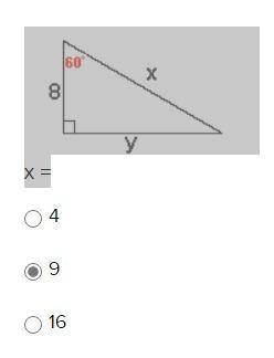 What does x=?
x =
4
9
16