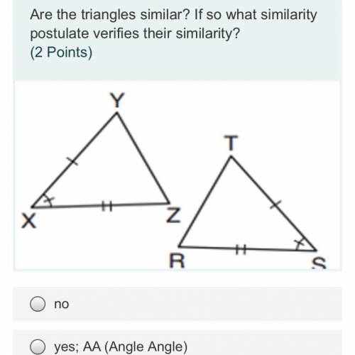Triangle similarity and congruence. PICTURE INCLUDED!* ASA, SSS, SAS, or AAS?