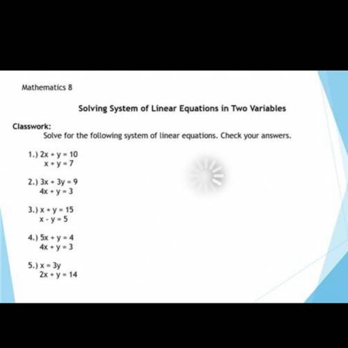 Please help me with this homework from 1 to 5 show me the answer and how u wet it from 1 to 5