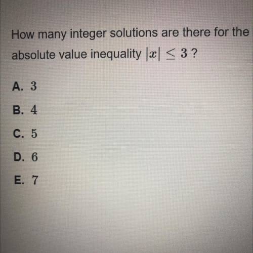 How many integer solutions are there for the
absolute value inequality above ?