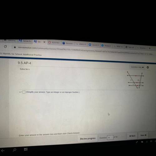 What does x equal in this problem
