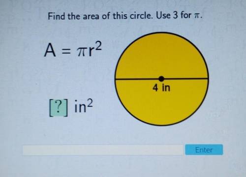 Find the area of this circle.​