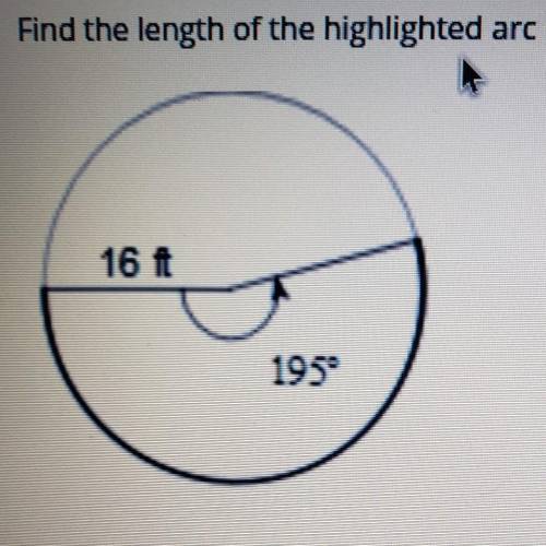 Find the length of tge highlighted arc in terms of pi.​